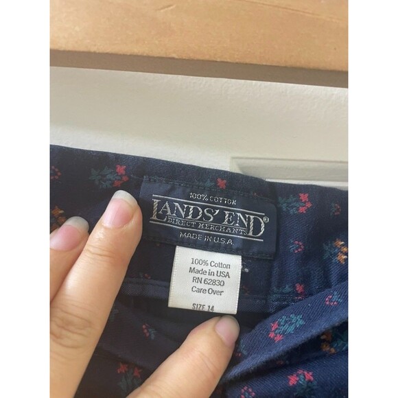 VTG Lands End Pleated Midi Skirt Cottagecore - Picture 4 of 8